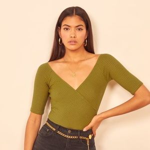 NWOT Reformation Dash Top in Olive Green XS
